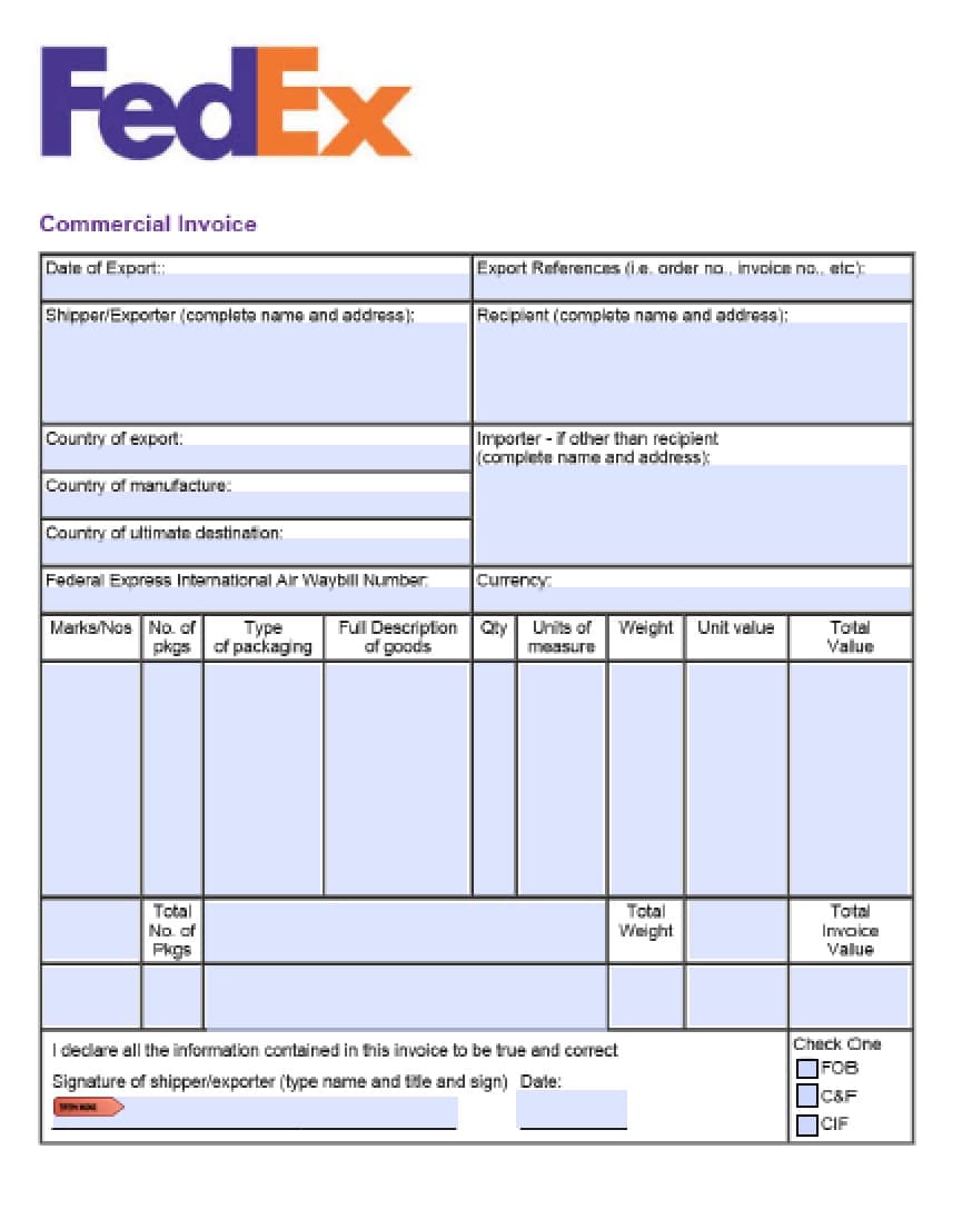 Detail Export Commercial Invoice Template Nomer 19