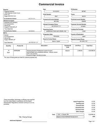 Detail Export Commercial Invoice Template Nomer 25