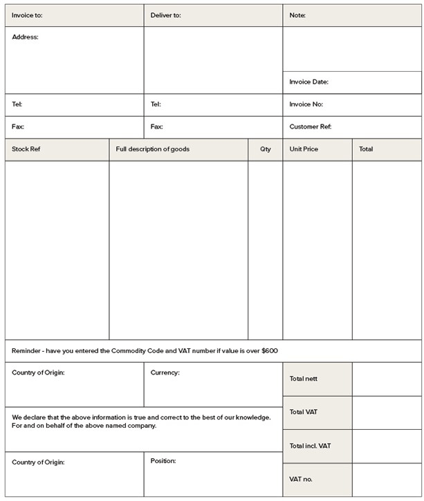 Detail Export Commercial Invoice Template Nomer 40