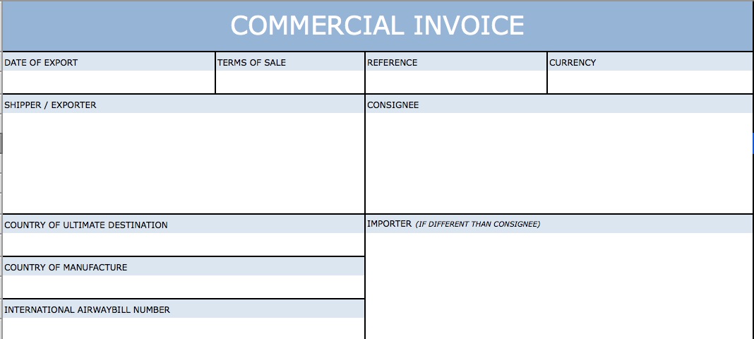 Detail Export Commercial Invoice Template Nomer 45