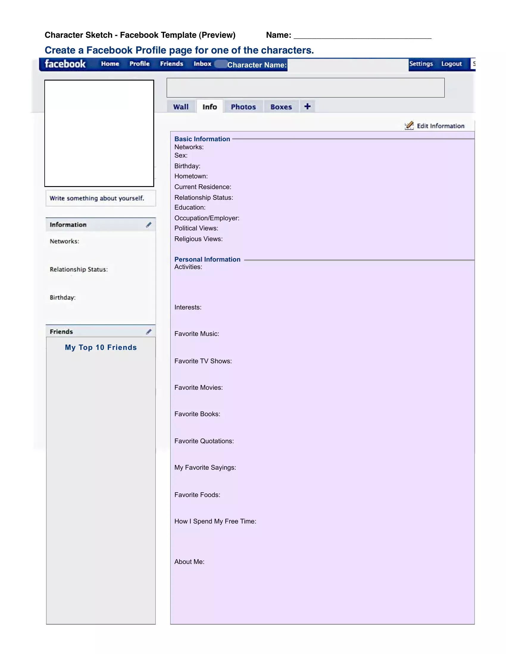 Detail Facebook Bio Template Nomer 19