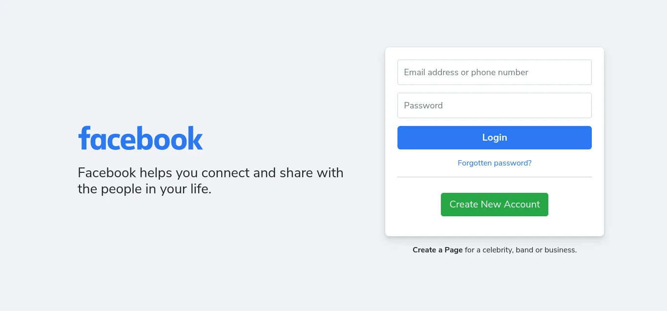 Download Facebook Login Template Nomer 1