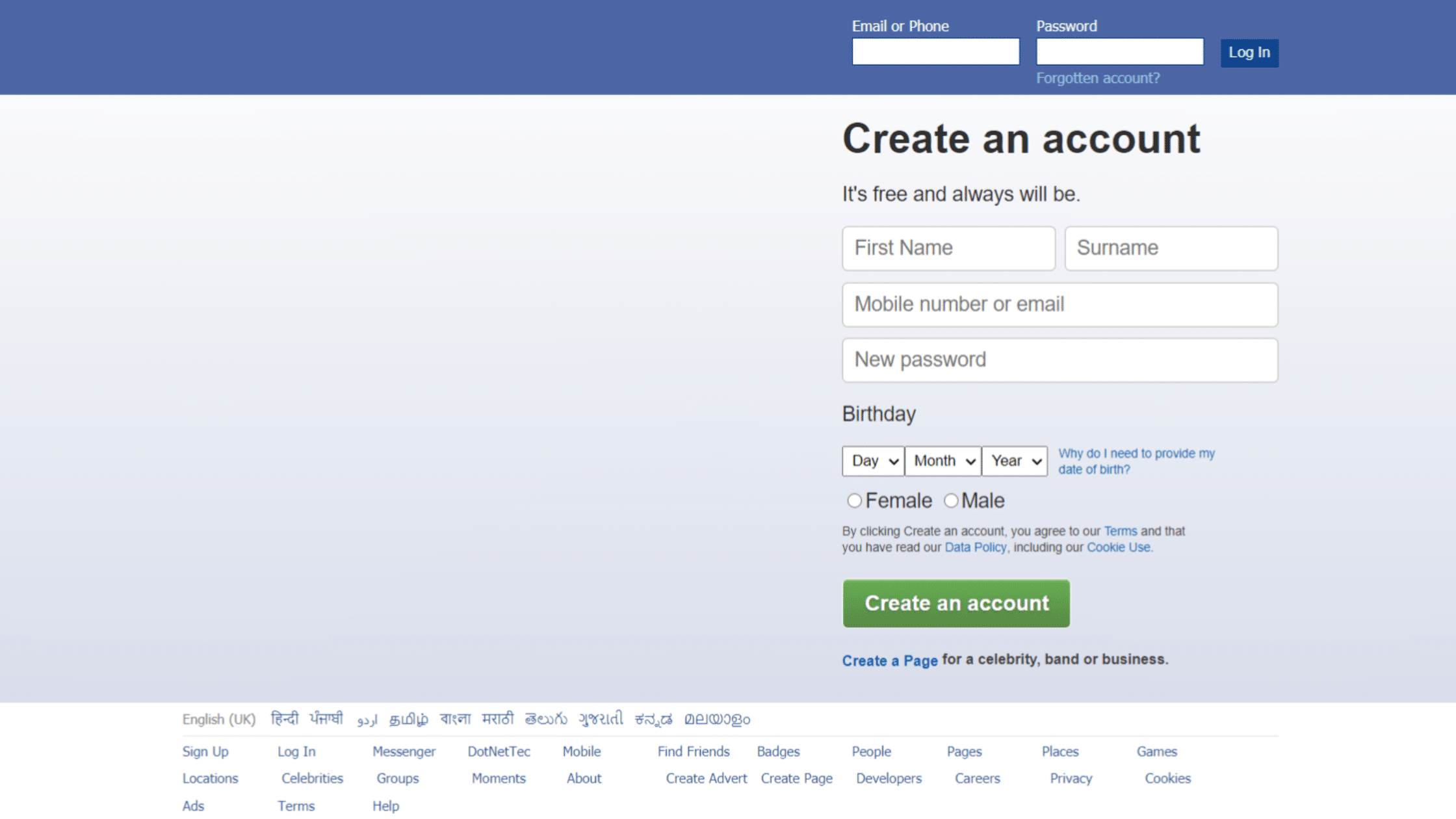 Detail Facebook Login Template Nomer 3