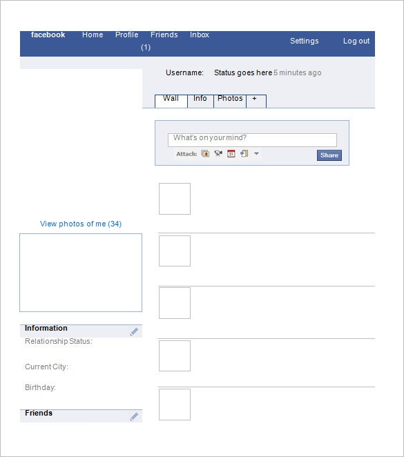 Detail Facebook News Feed Template Nomer 45