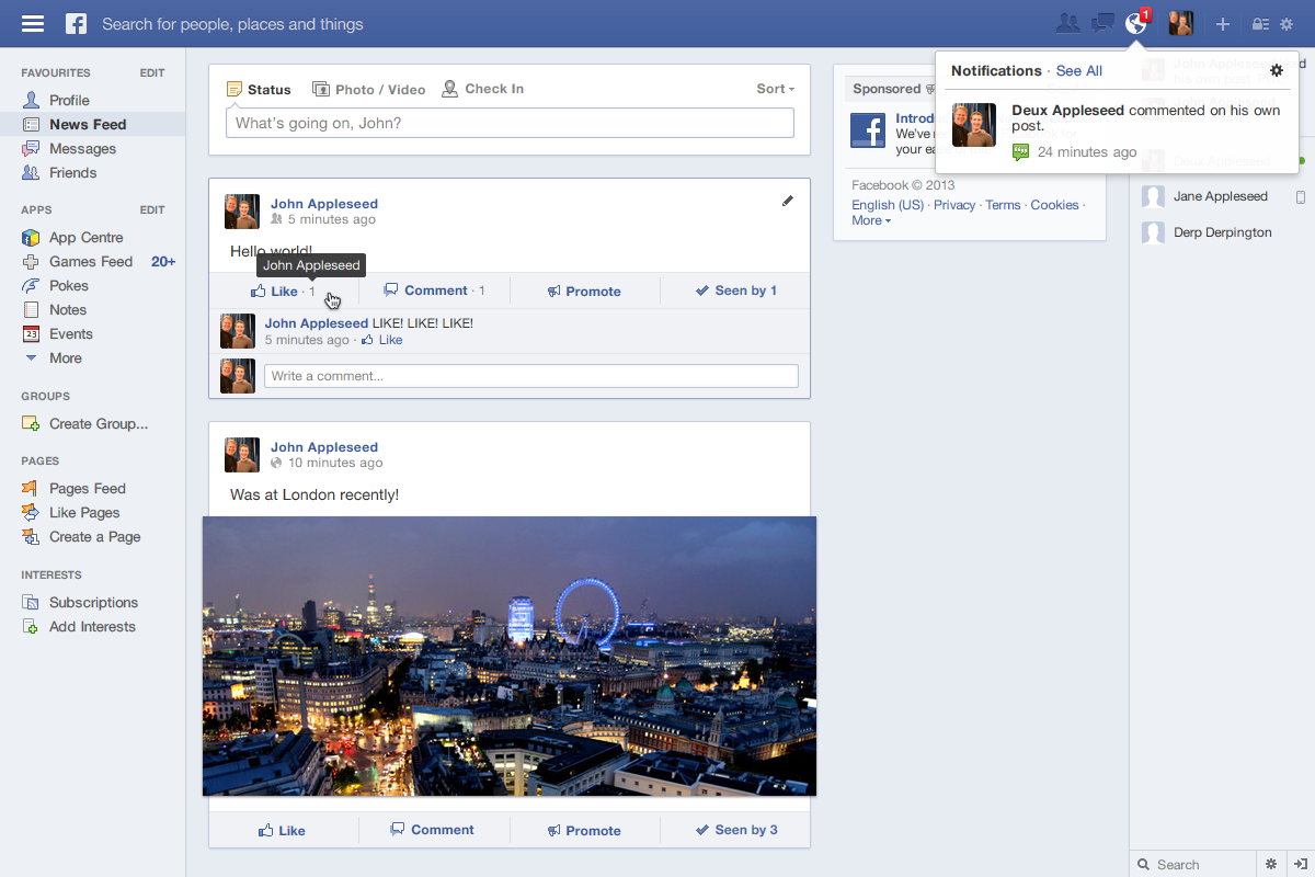 Detail Facebook News Feed Template Nomer 9