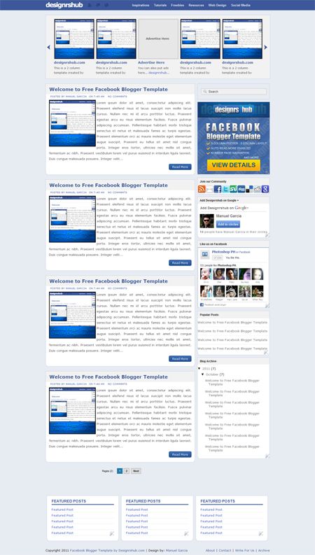 Detail Facebook Template Blogger Nomer 3