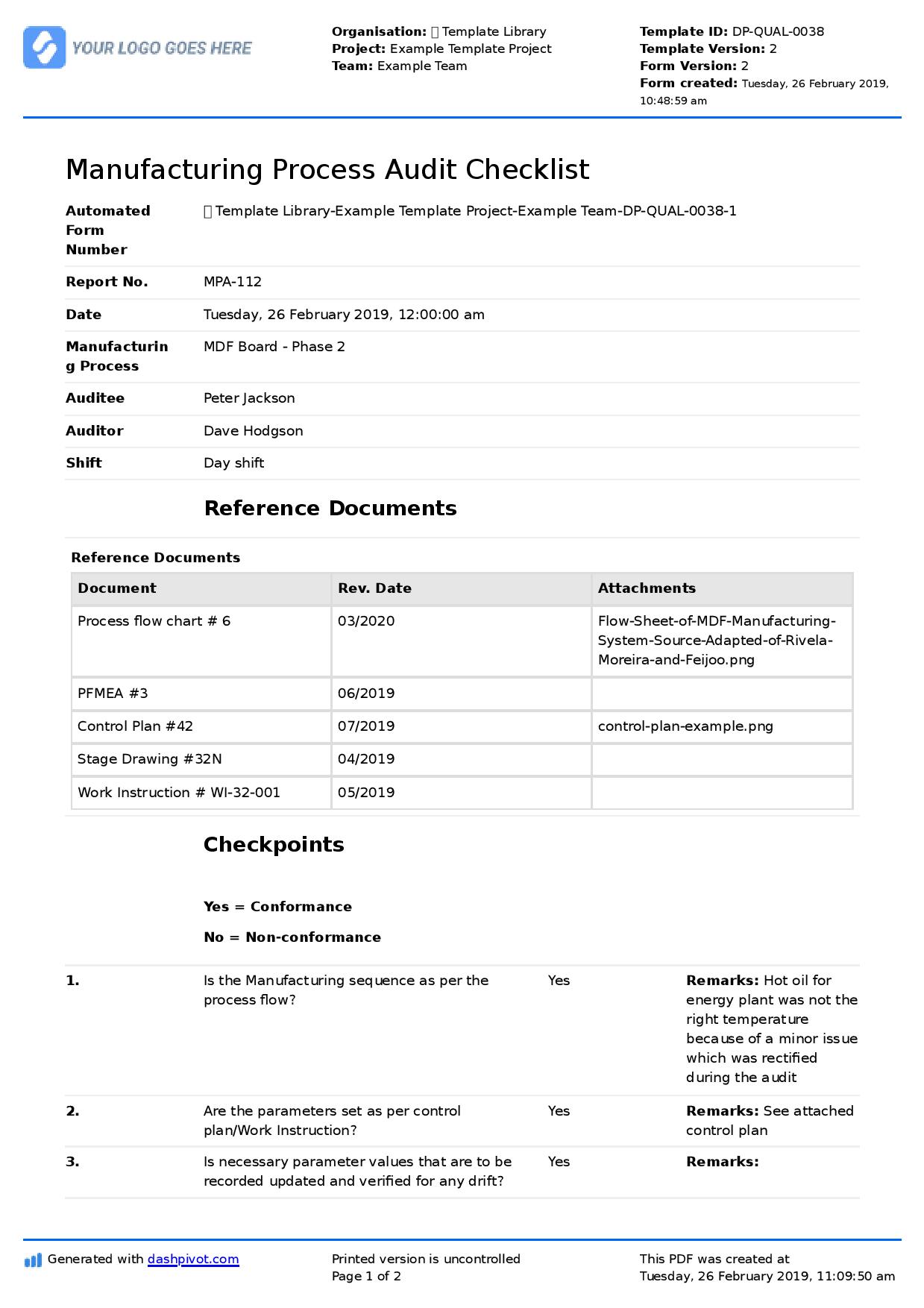 Factory Audit Template - KibrisPDR