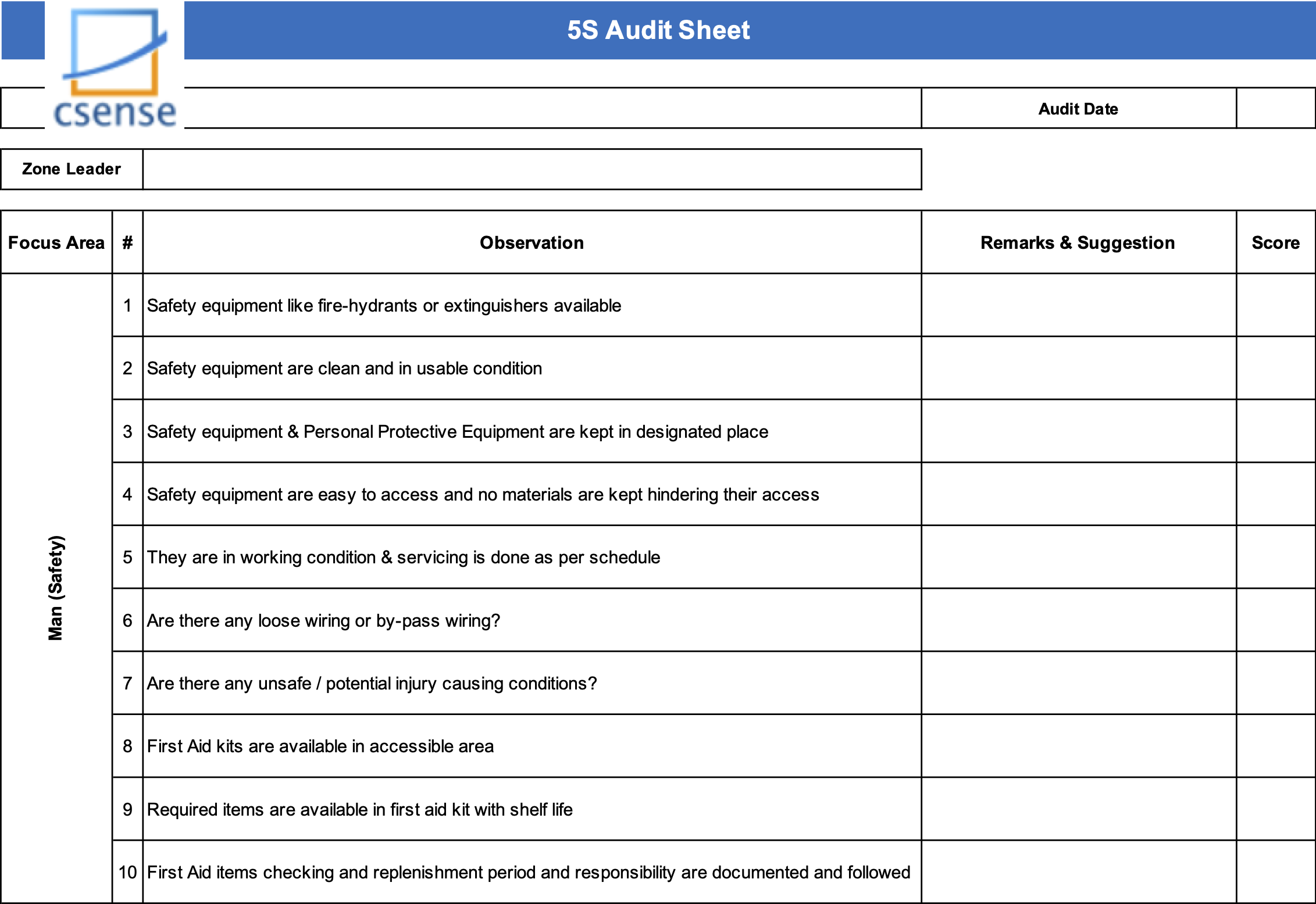 Detail Factory Audit Template Nomer 3