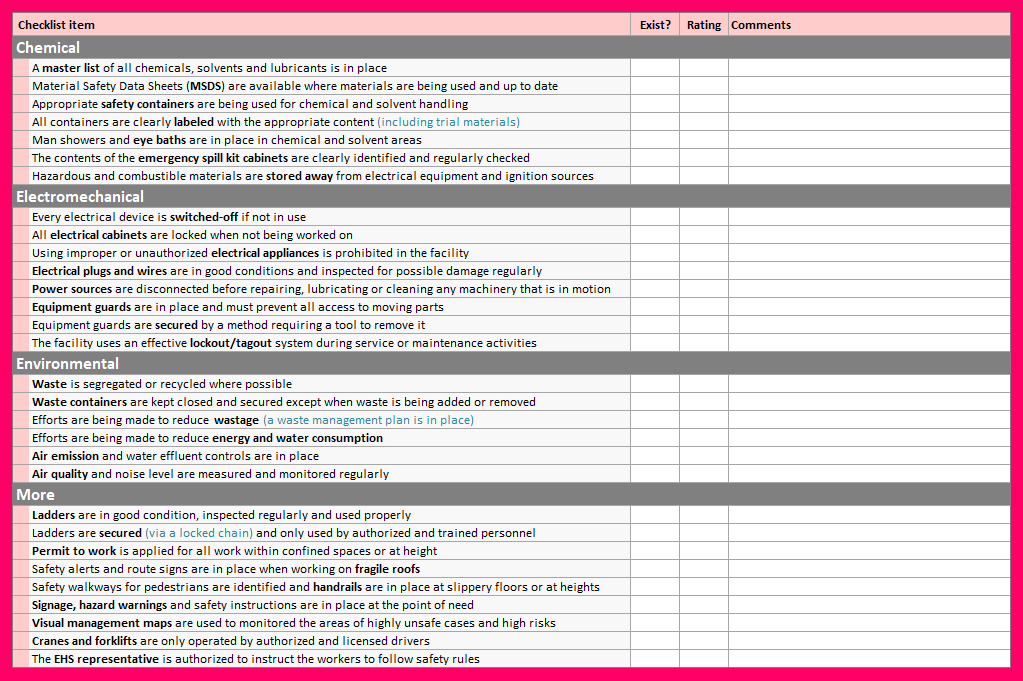 Detail Factory Audit Template Nomer 18