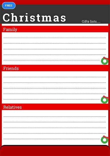Detail Family Wish List Template Nomer 3