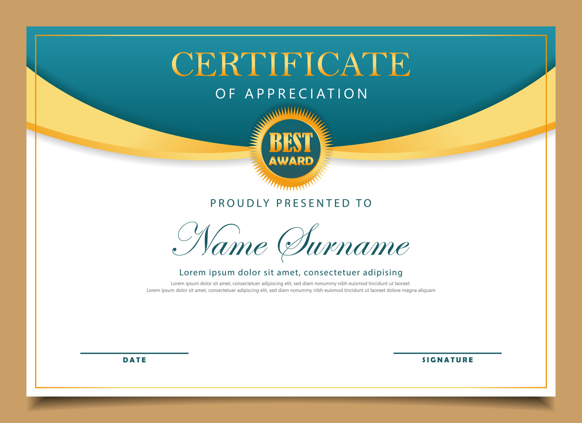 Detail Fancy Certificate Template Nomer 2