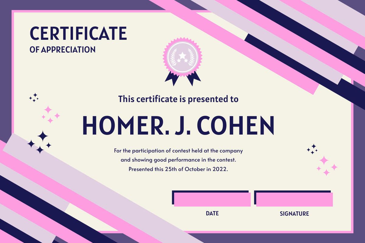 Detail Fancy Certificate Template Nomer 18