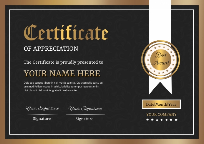 Detail Fancy Certificate Template Nomer 7