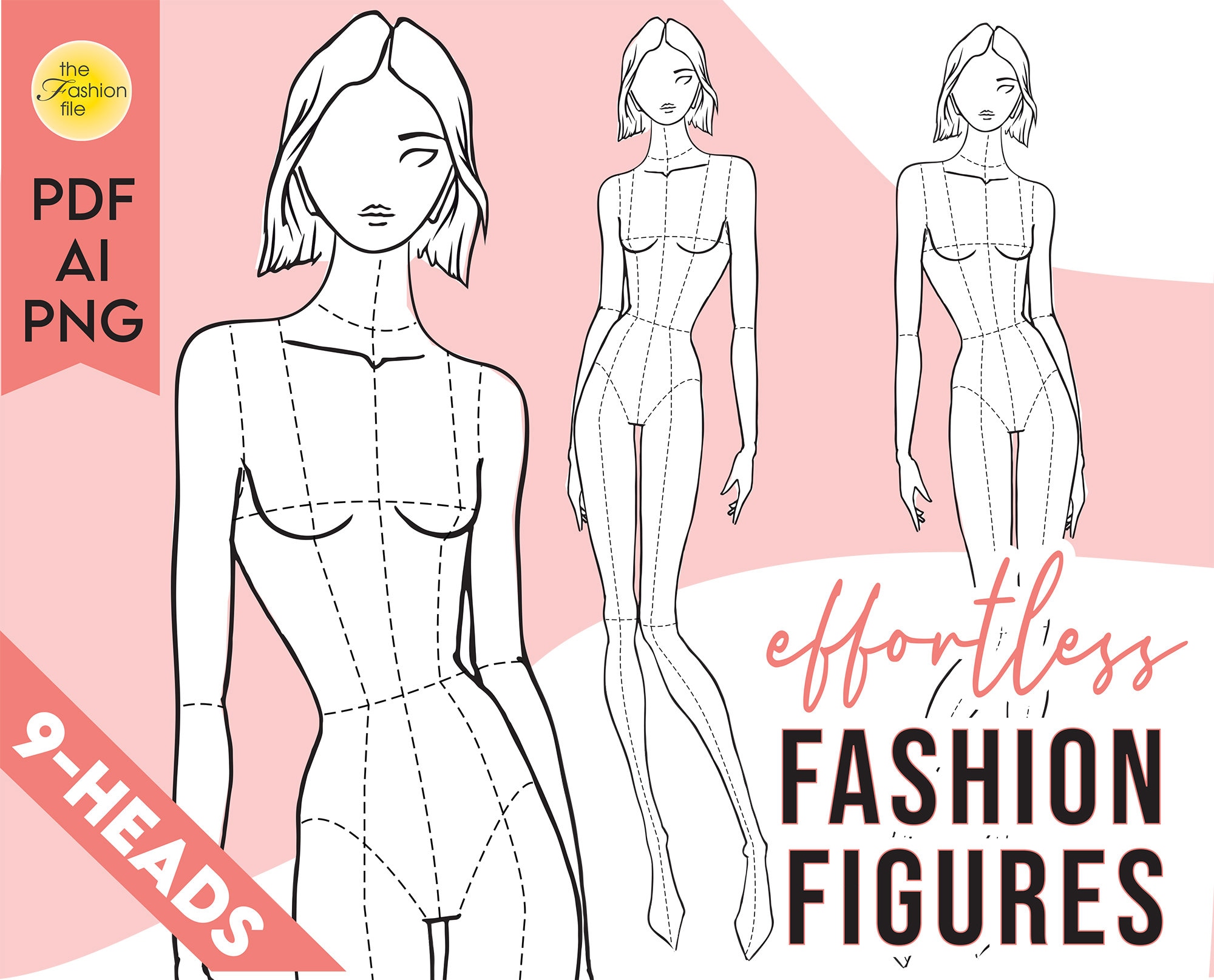 Detail Fashion Sketch Template Female Nomer 26