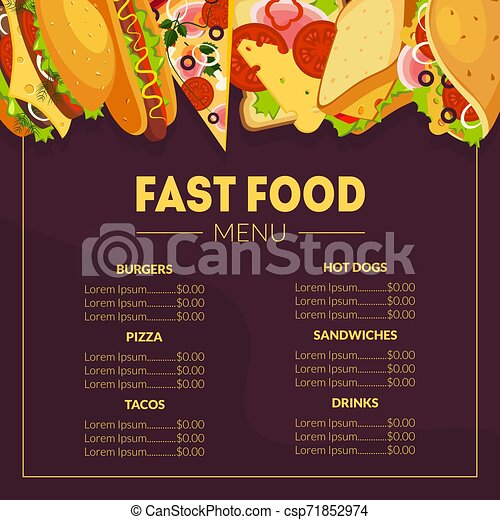Detail Fast Food Menu Template Nomer 14