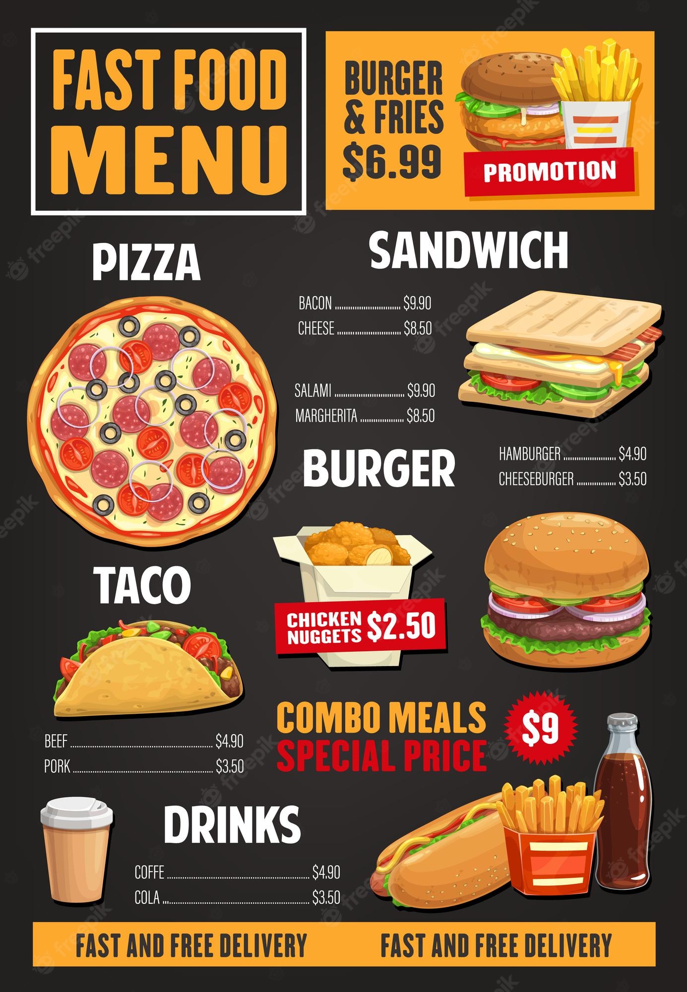 Detail Fast Food Menu Template Nomer 17