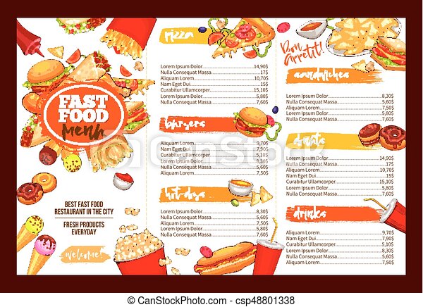 Detail Fast Food Menu Template Nomer 29