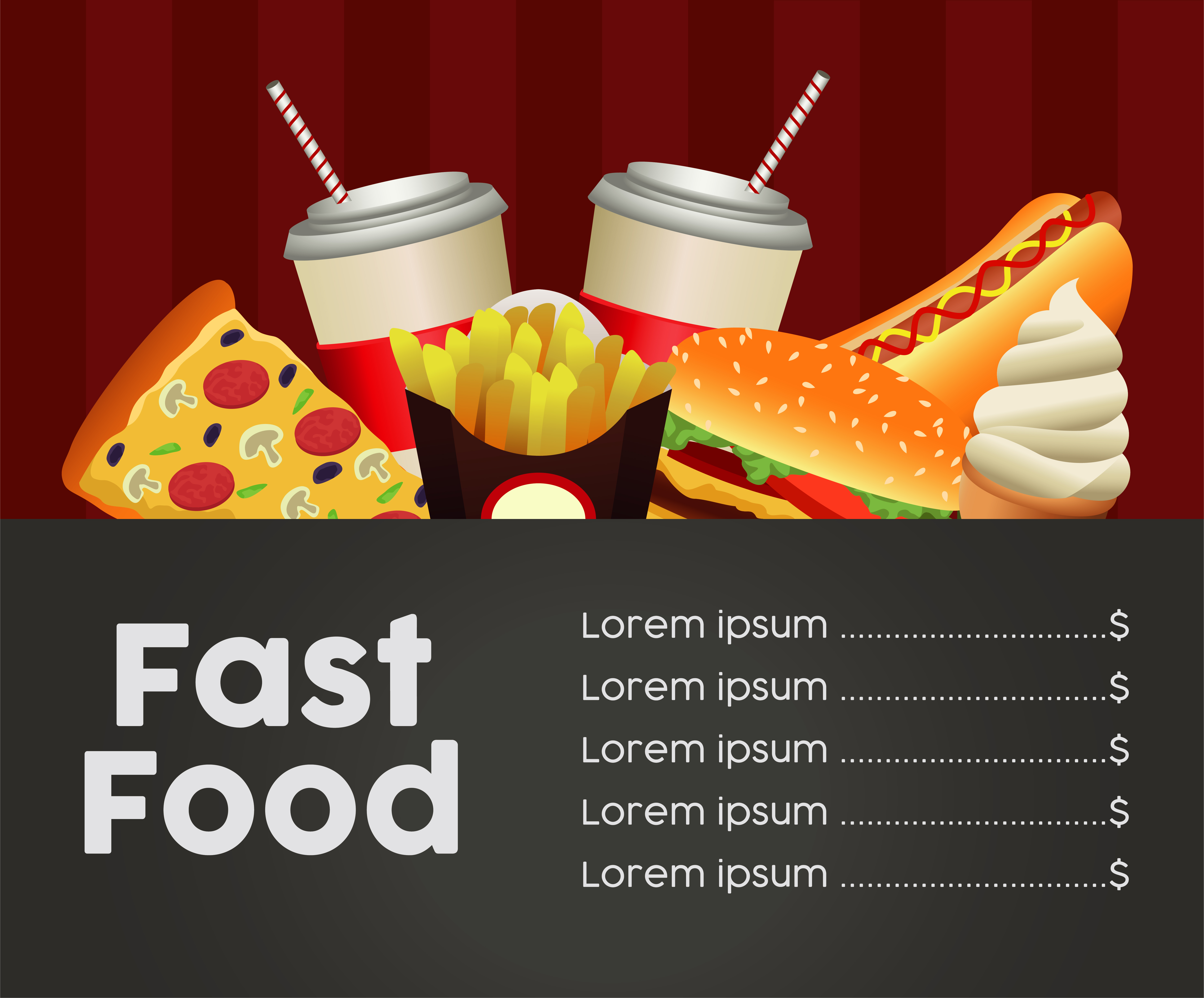 Detail Fast Food Menu Template Nomer 55