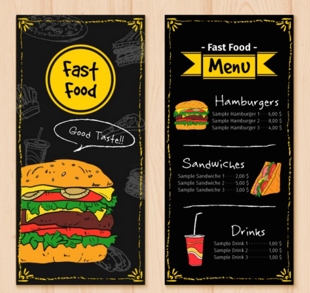 Detail Fast Food Menu Template Nomer 10