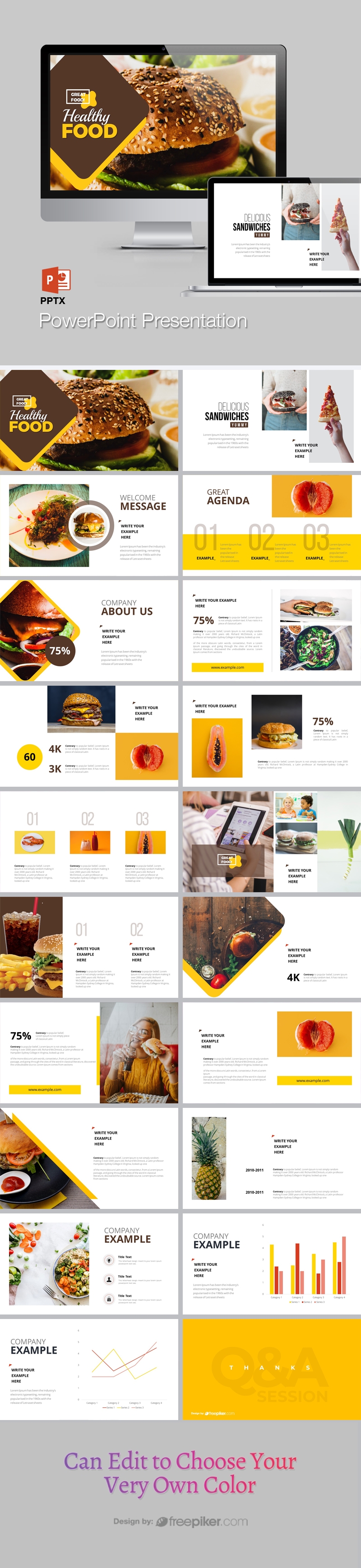 Detail Fast Food Powerpoint Presentation Template Nomer 48