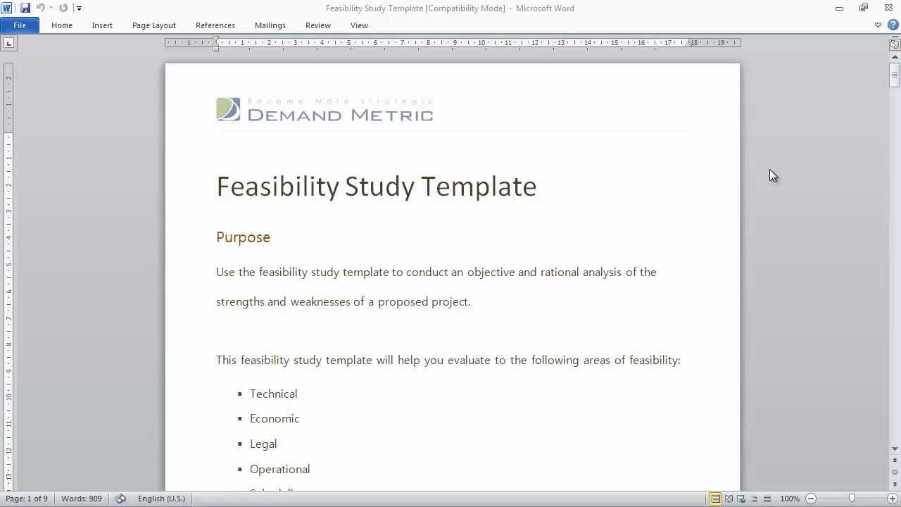 Detail Feasibility Study Template Nomer 2
