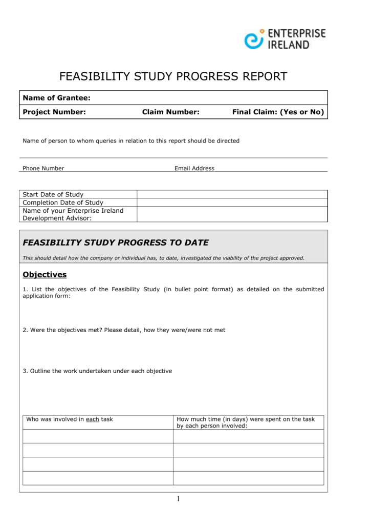 Detail Feasibility Study Template Nomer 25