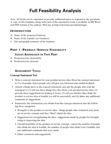 Detail Feasibility Study Template Nomer 35