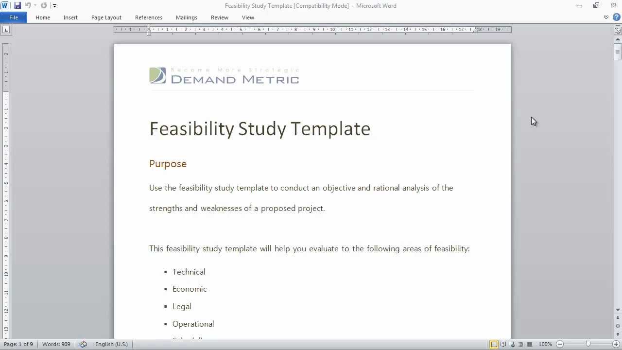 Detail Feasibility Study Template Word Nomer 3