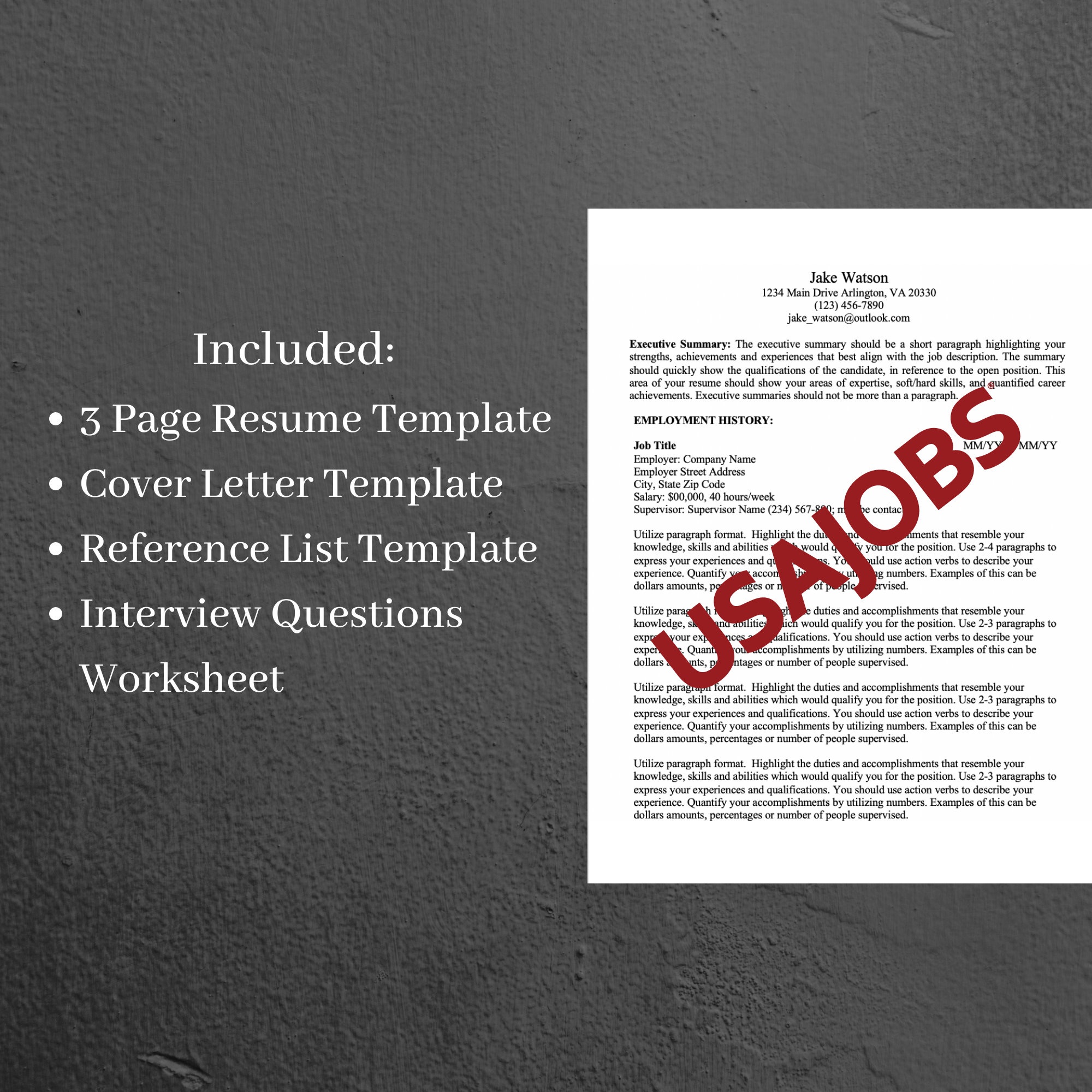 Detail Federal Resume Template Nomer 12