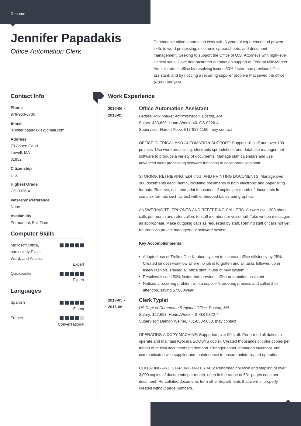 Detail Federal Resume Template Nomer 24