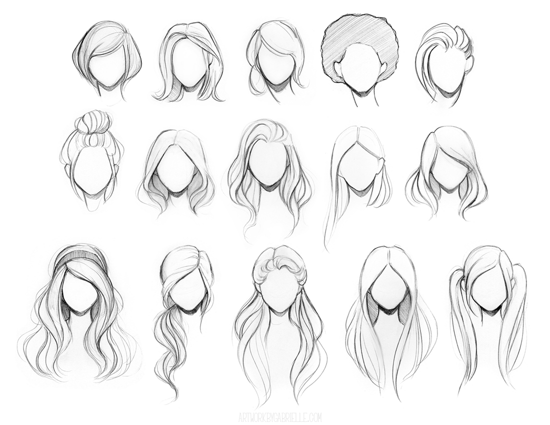 Detail Female Hair Template Nomer 2