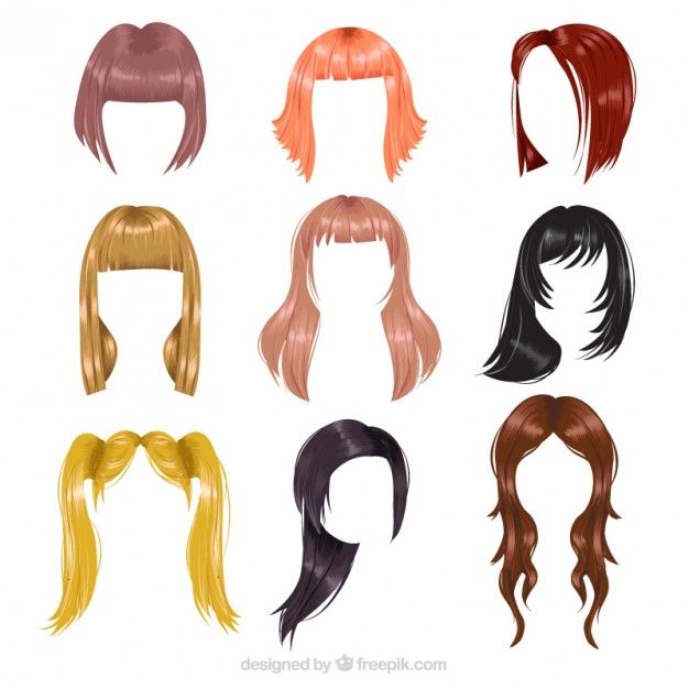 Detail Female Hair Template Nomer 9