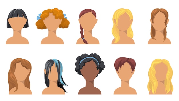 Detail Female Hair Template Nomer 10