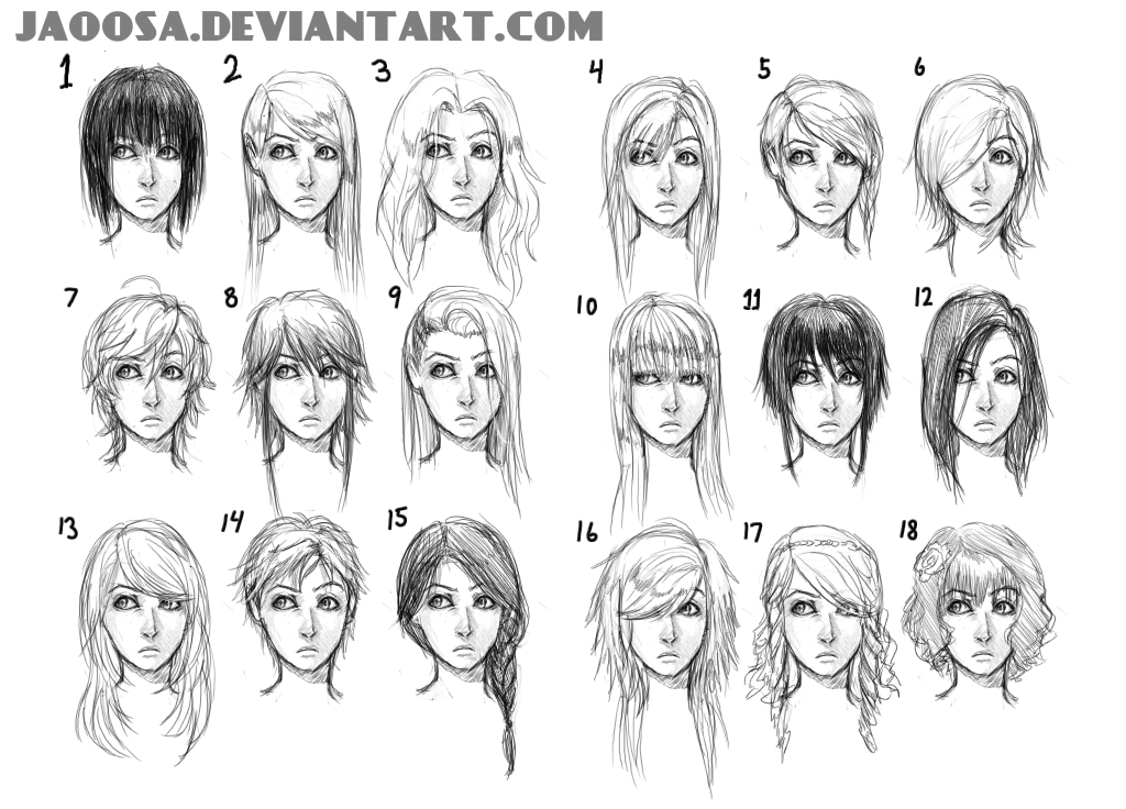 Detail Female Hair Template Nomer 31