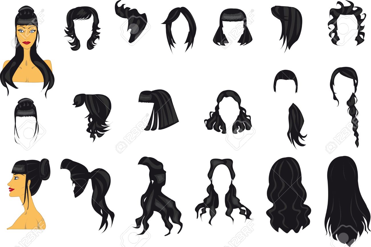 Detail Female Hair Template Nomer 5