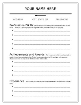 Detail Fillable Blank Resume Template Nomer 21
