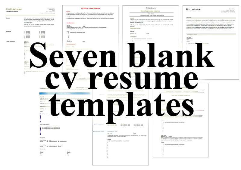 Detail Fillable Blank Resume Template Nomer 22