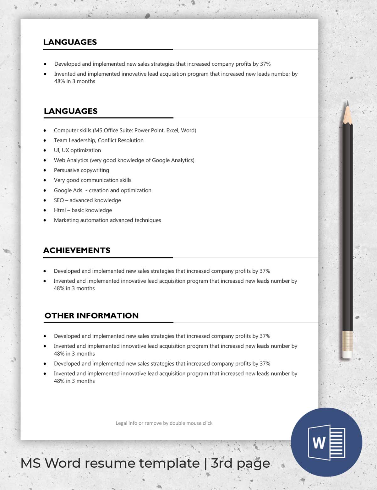 Detail Fillable Blank Resume Template Nomer 36