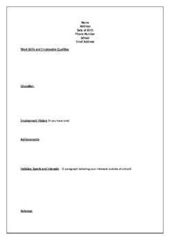 Detail Fillable Blank Resume Template Nomer 9