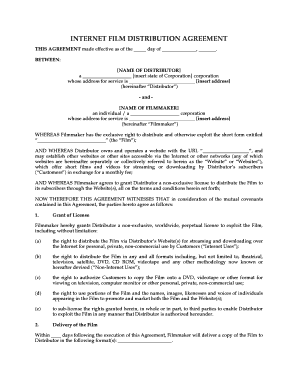 Film Distribution Agreement Template - KibrisPDR