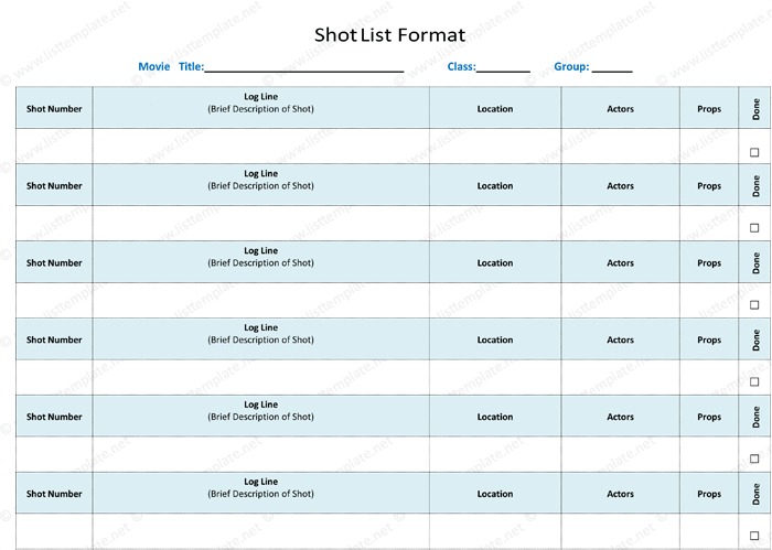 Detail Film Shot List Template Excel Nomer 44