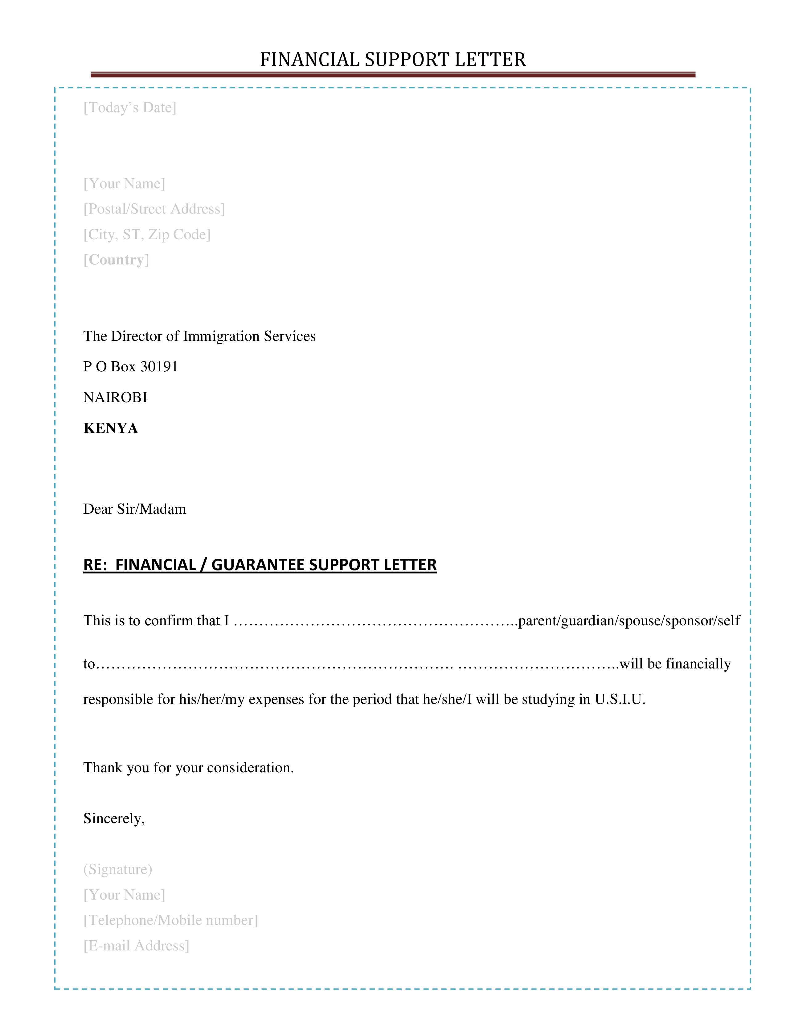 Detail Financial Commitment Letter Template Nomer 23