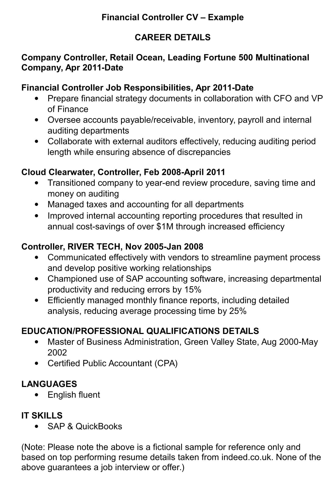 Detail Financial Controller Job Description Template Nomer 38