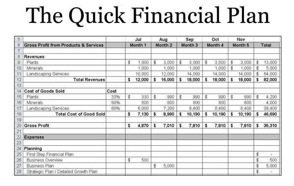 Detail Financial Plan For Startup Business Template Nomer 11