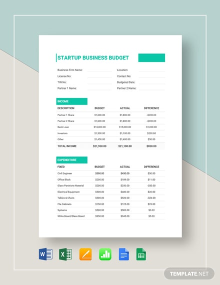 Detail Financial Plan For Startup Business Template Nomer 19