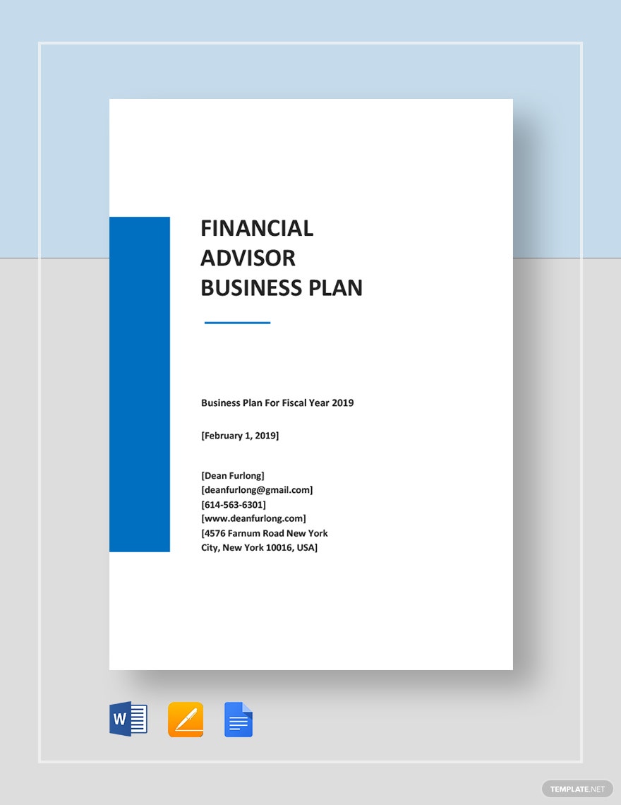 Detail Financial Plan For Startup Business Template Nomer 29