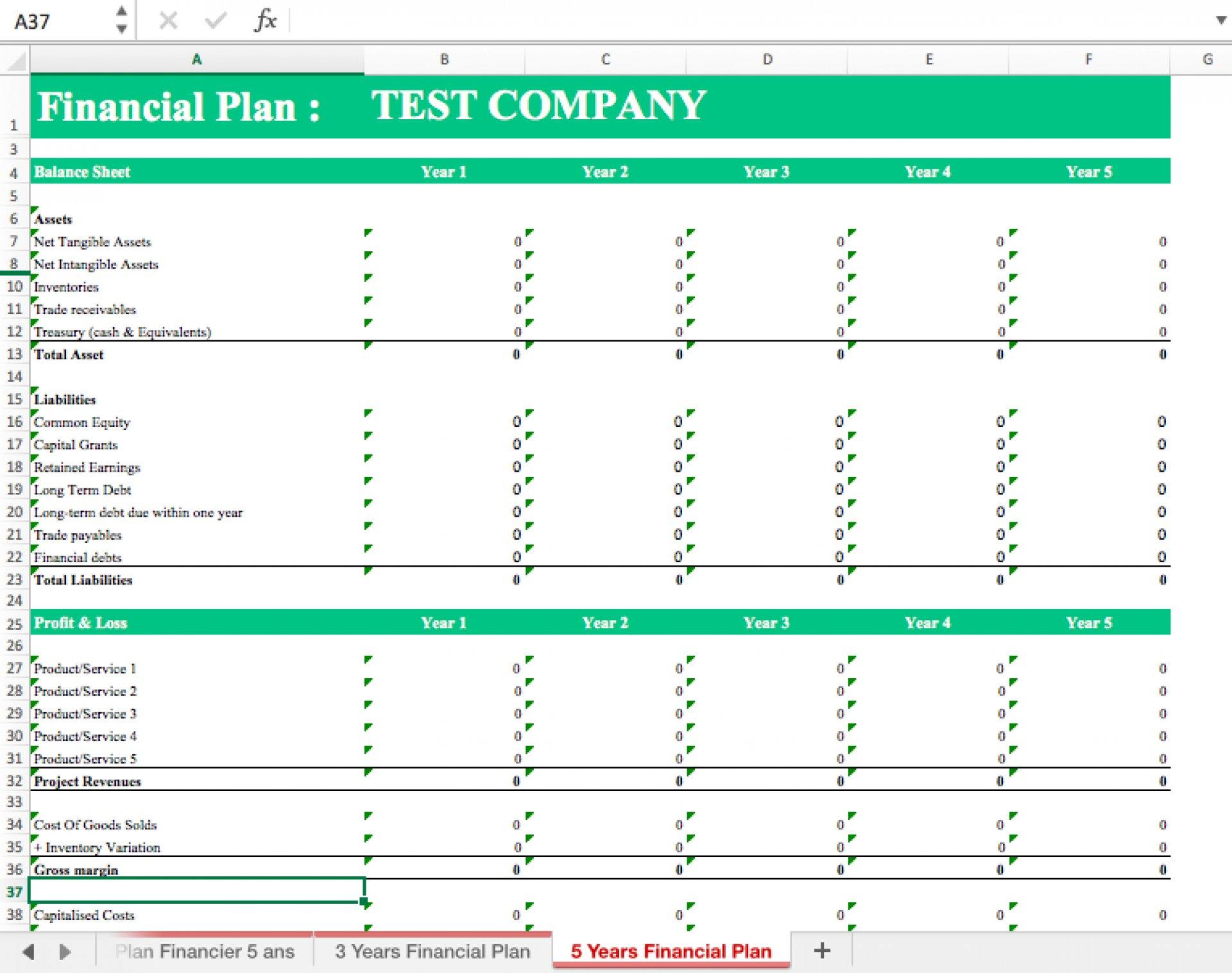 Detail Financial Plan For Startup Business Template Nomer 51