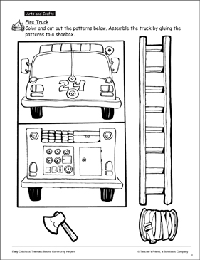 Detail Fire Truck Craft Template Nomer 38