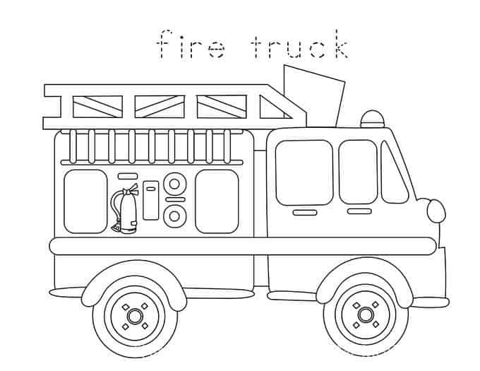 Detail Fire Truck Craft Template Nomer 40