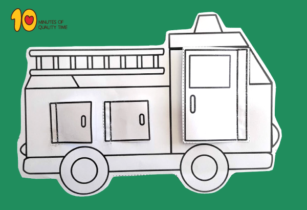 Detail Fire Truck Craft Template Nomer 8